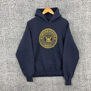 United States Navy Hoodie Mens XL Reflective Fleece Sweatshirt Soffe USA 90s